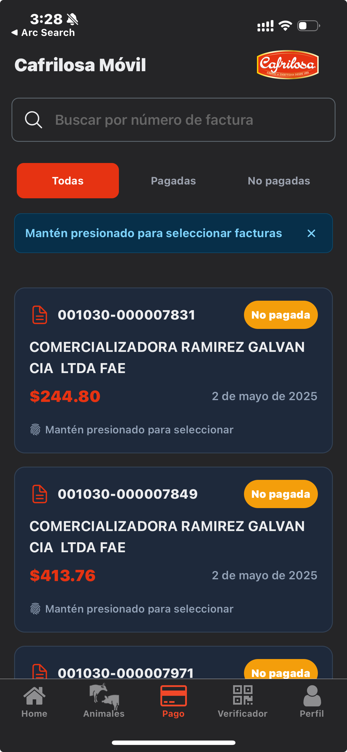Cafrilosa Móvil - Captura 1